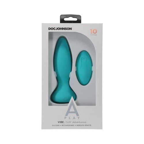 A-Play Vibe Adventurous Silicone Anal Plug with Remote - Teal