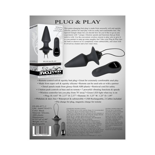 Plug & Play Plug Anal Vibrante Control Remoto - Placer Supremo