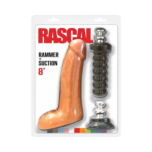 Rascal Rammer + Suction 8 in. Dildo with Handle and Suction Cup - Realistic Pleasure