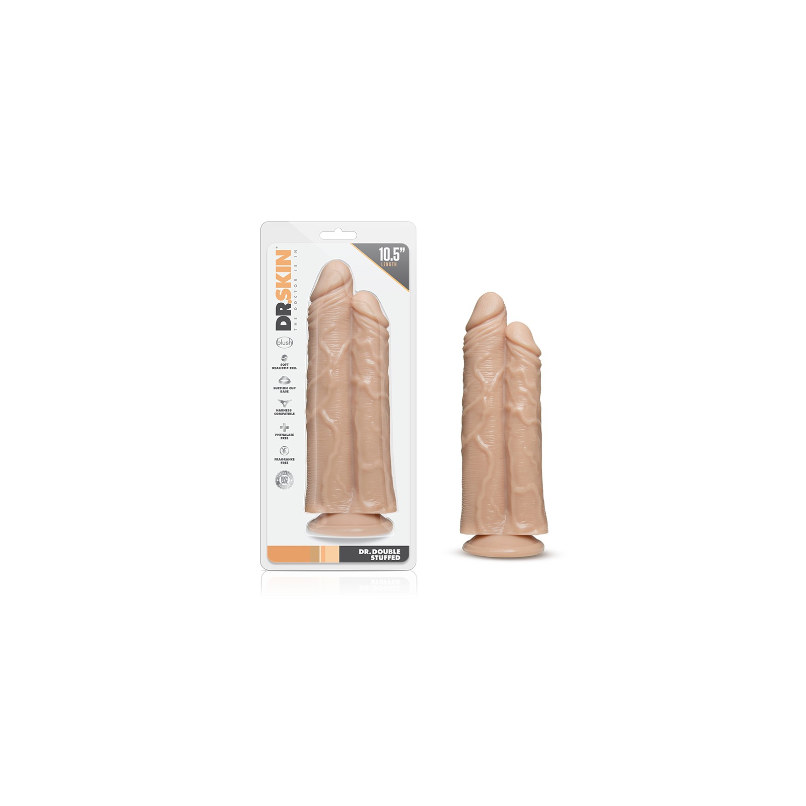 Dildo Doble Stuffed de 10.5 Pulgadas Dr. Skin