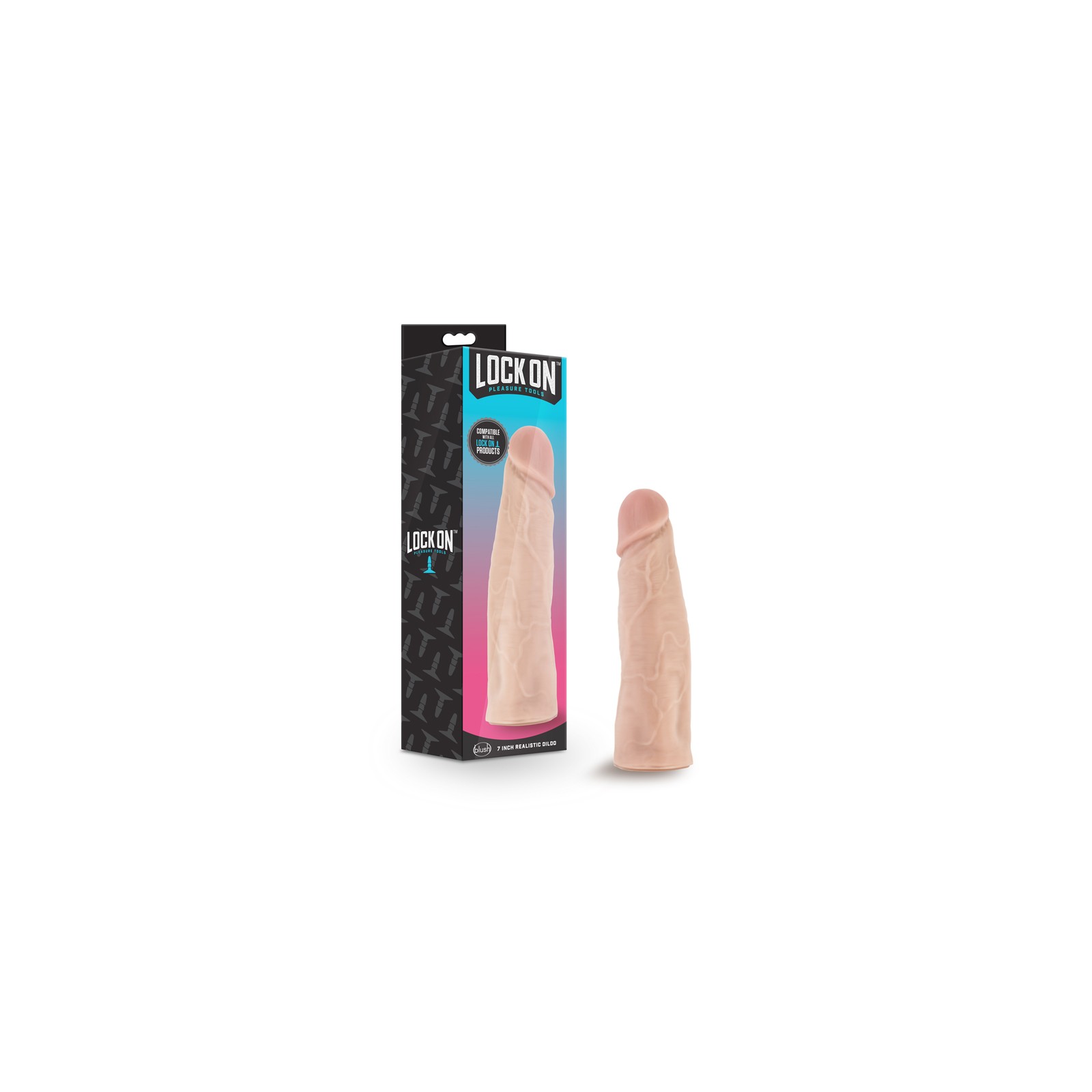 7 in. Lock On Realistic Dildo Beige