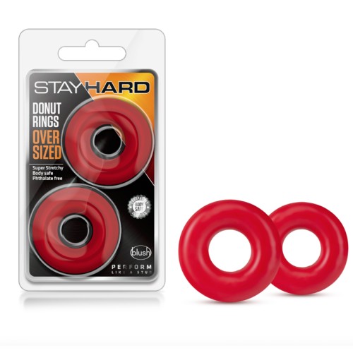 Stay Hard Donut Rings - Oversized Cockrings Red