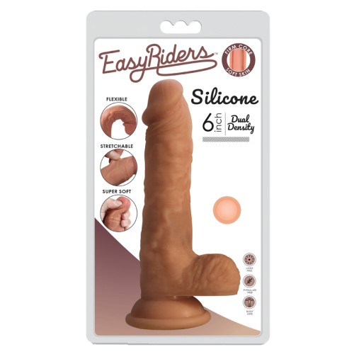 Dildo de Silicona Doble Densidad 6 in. con Ventosa