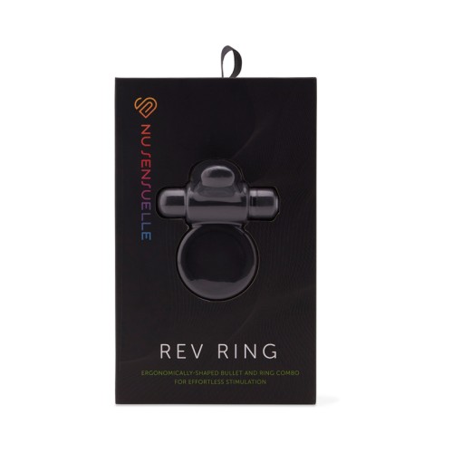 Nu Sensuelle Rev Bullet Ring with Tongue Black - Ultimate Pleasure