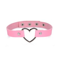 Choker Corazón Cromado Sweet Heart Rosa