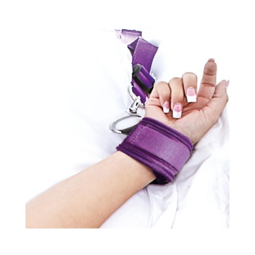 Lux Fetish 7-Piece Bed Spreader Restraint System Purple