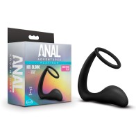 Anal Adventures Platinum Silicone Cock Ring Plug for Exploration