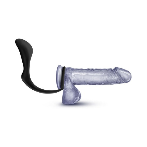 Anal Adventures Platinum Silicone Cock Ring Plug for Exploration