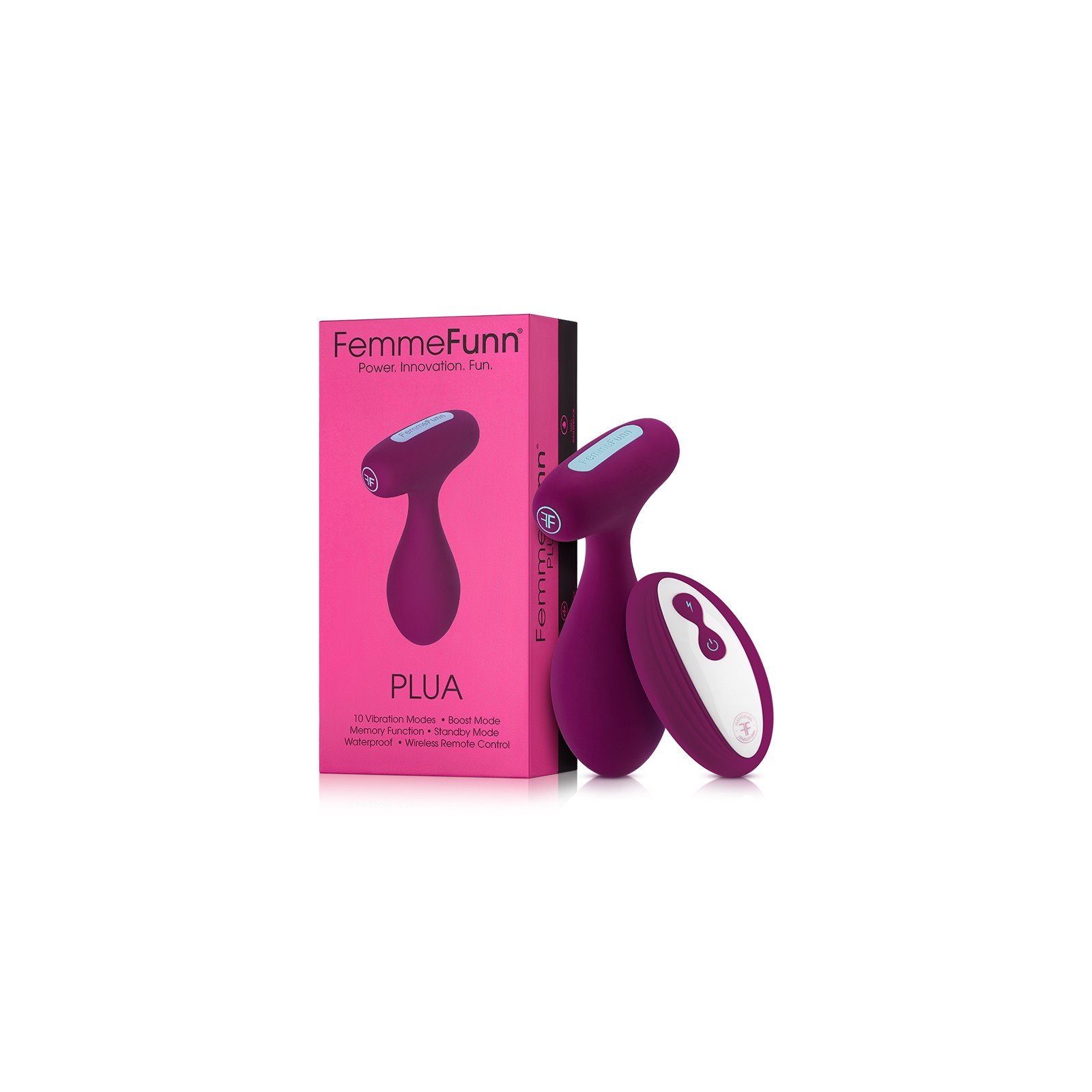 FemmeFunn Plua Remote Controlled Vibrating Anal Plug - Dark Fuchsia