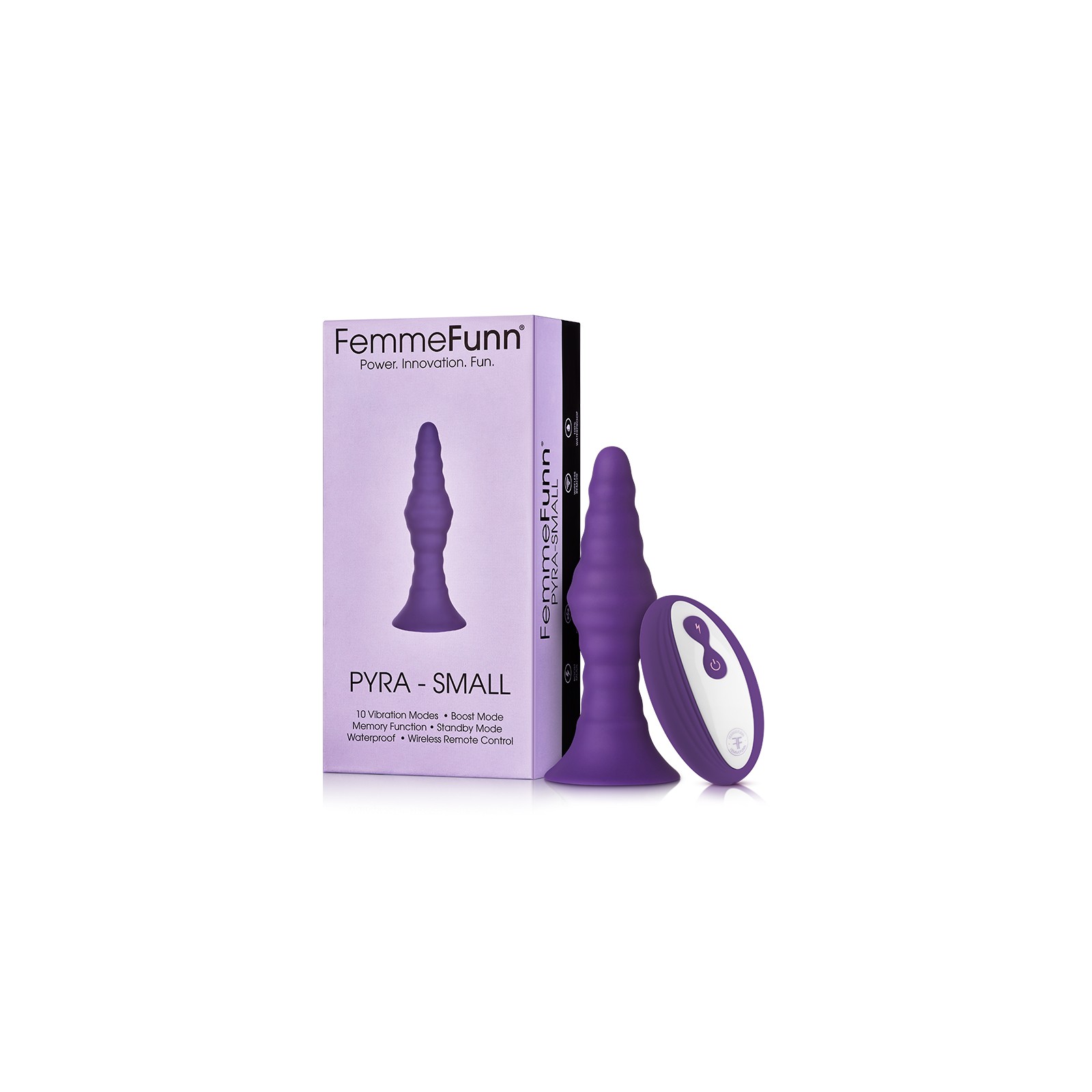 FemmeFunn Pyra Small Vibrating Anal Plug - Dark Purple