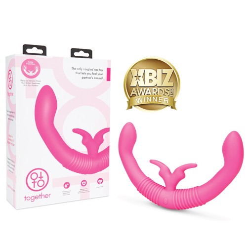 Juguete para parejas Together con función Echo, vibrador de conejo de doble extremo, rosa