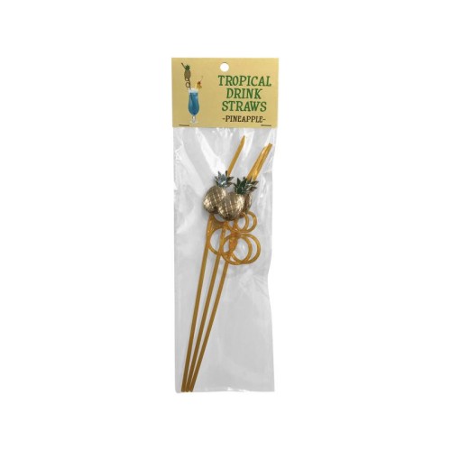 Tropical Drinking Straws - Pineapple Design Fun