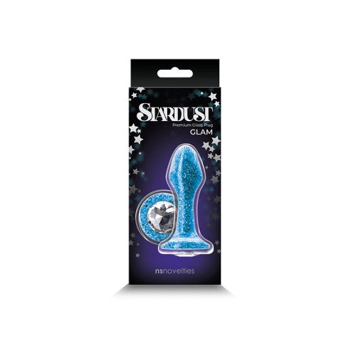 Plug de Vidrio Glam Stardust con Base de Joya Azul