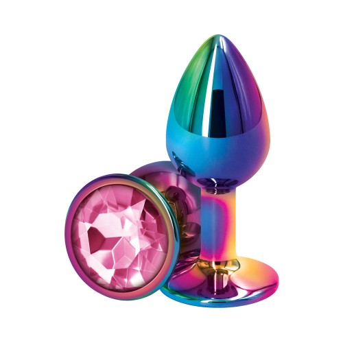 Multicolor Pink Small Metal Anal Plug