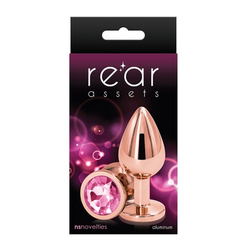 Plug Anal Mediano Rosa Dorado Rear Assets - Placer Sensual