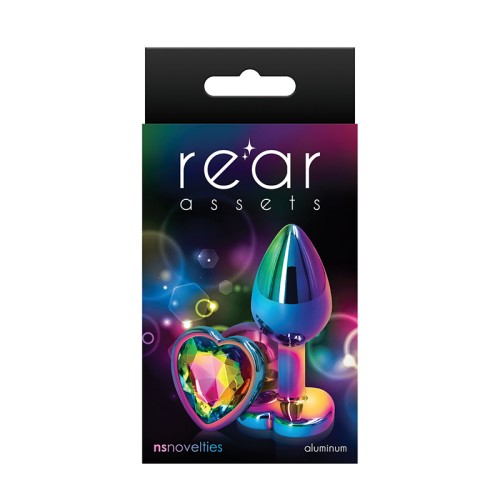 Plug Anal Metálico Corazón Pequeño Multicolor/Rainbow - Juguete Anal Elegante