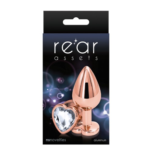 Rear Assets Rose Gold Heart Plug Medium - Glamour and Pleasure