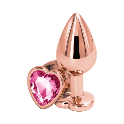 Plug en Forma de Corazón Rosa Dorado Medium