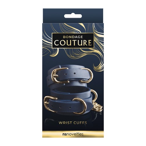 Bondage Couture Wrist Cuffs - Blue