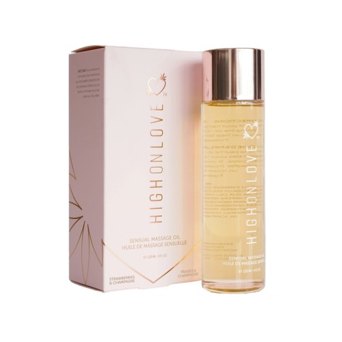 HighOnLove Strawberries & Champagne Massage Oil