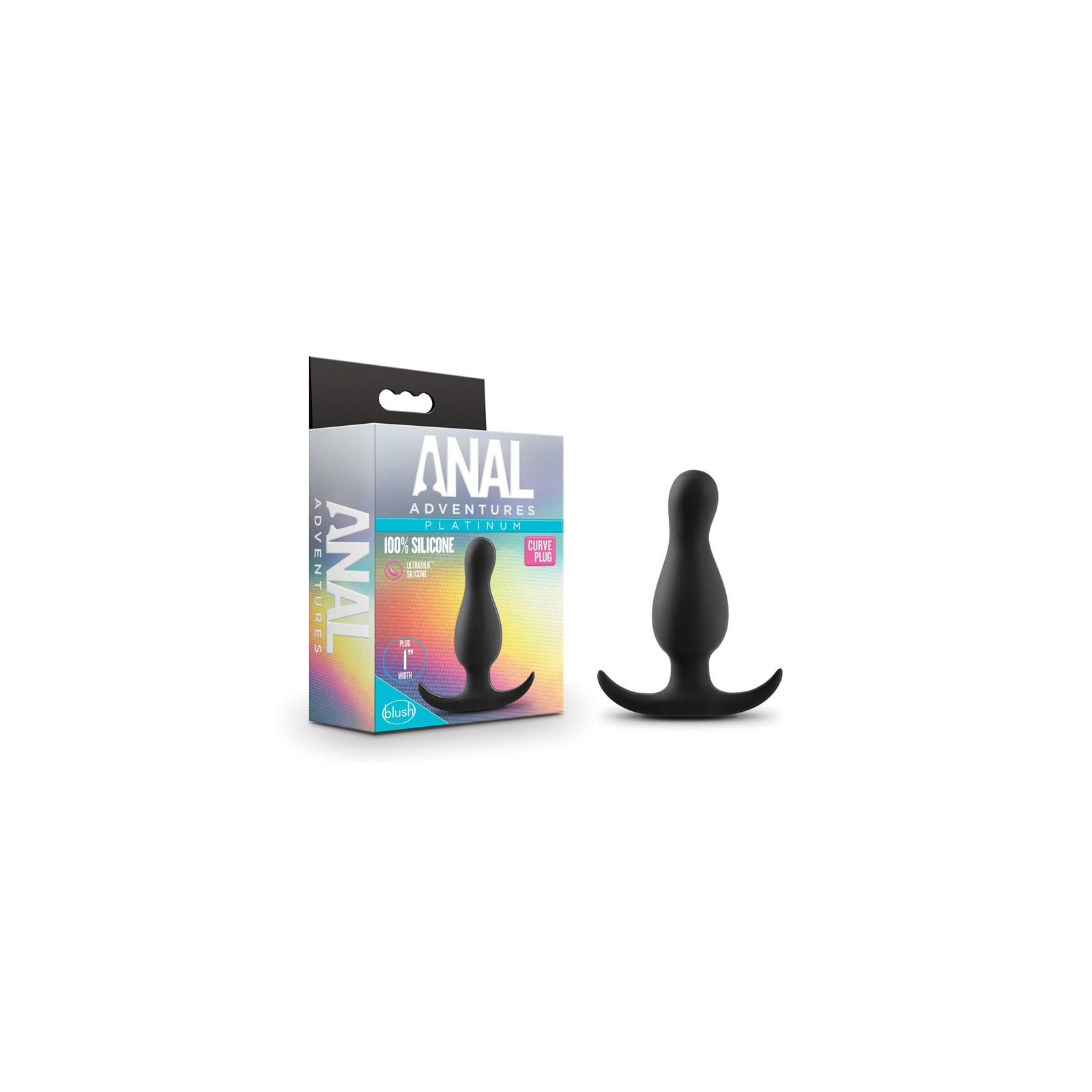 Anal Adventures Platinum Silicone Curved Plug