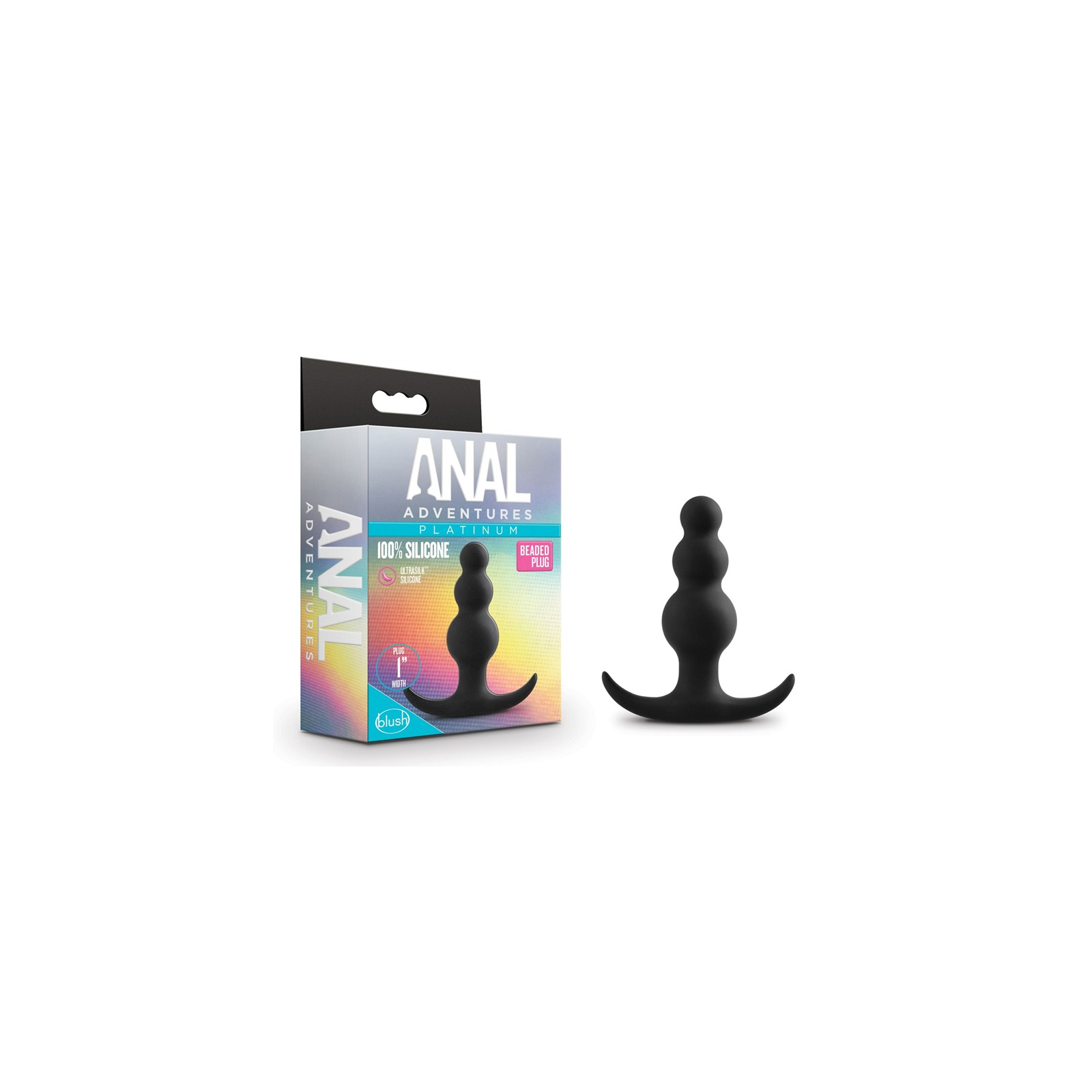 Platinum Silicone Beaded Anal Plug Black