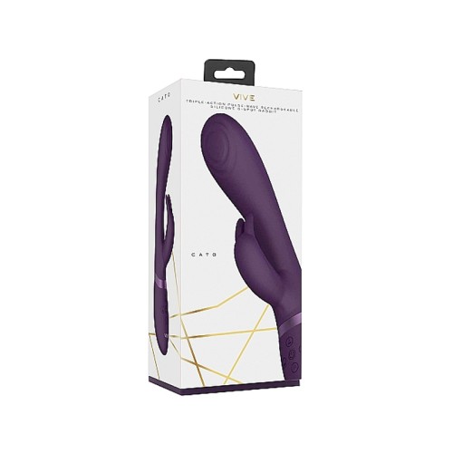 Vibrador Conejito Recargable de Onda Pulsante VIVE CATO