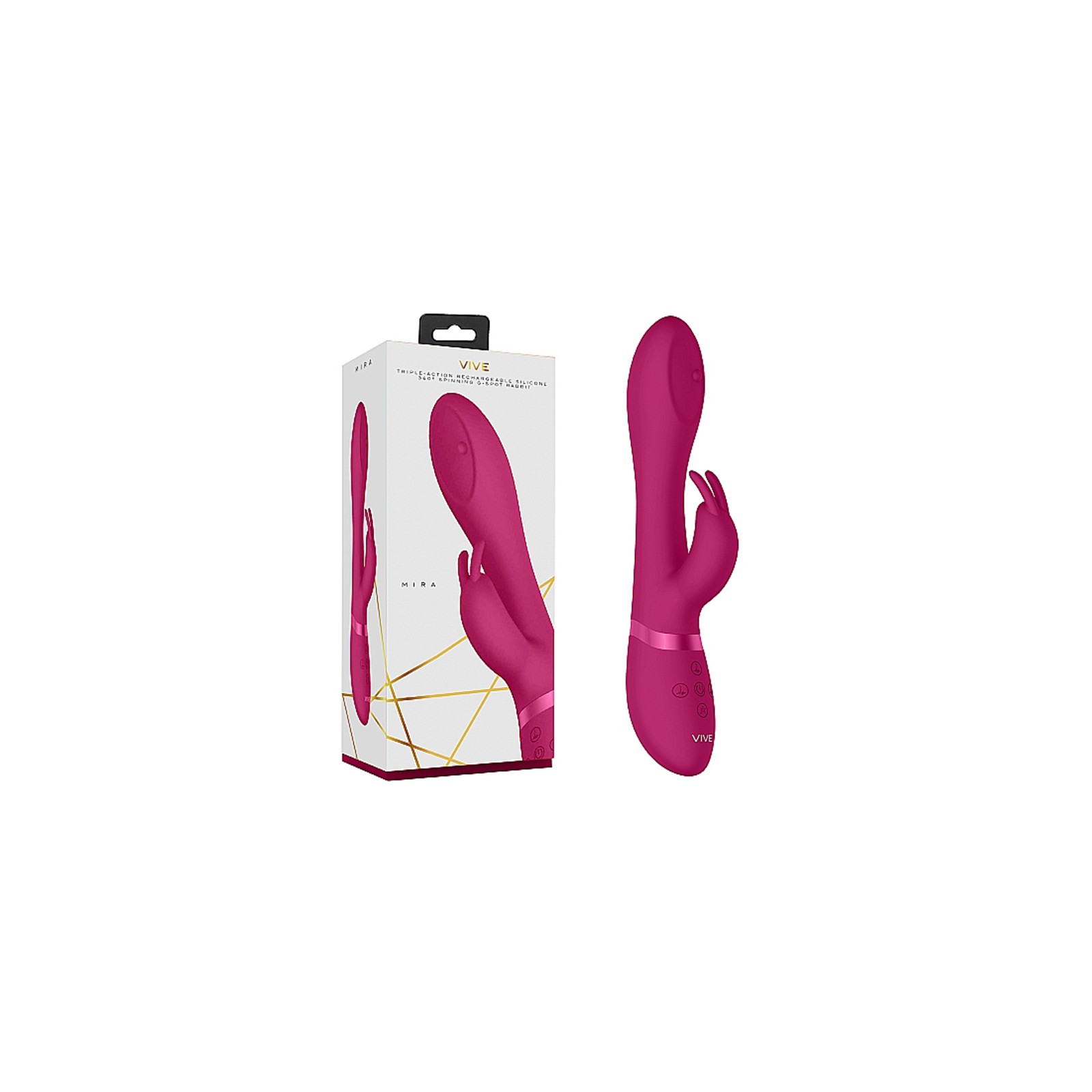 Vibrador Conejo Silicona 360° Spinning VIVE MIRA Rosa