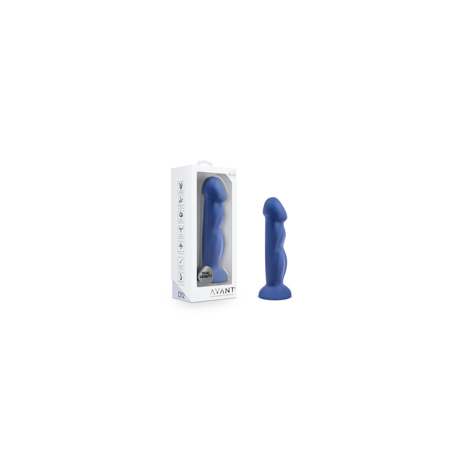 Avant D12 Suko Dual Density Silicone Dildo Indigo