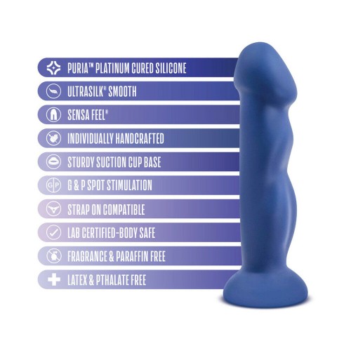 Dildo Avant D12 Suko de Silicona de Densidad Dual Indigo