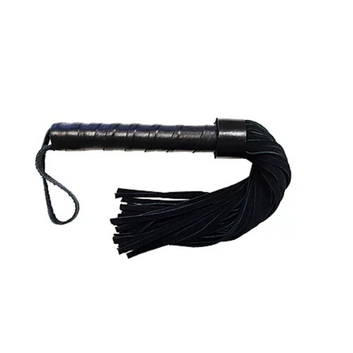 Short Suede Flogger Leather Handle Black