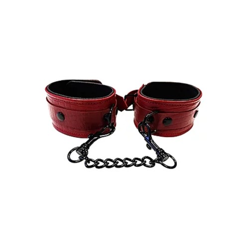 Burgundy & Black Anaconda Leather Wrist Cuffs