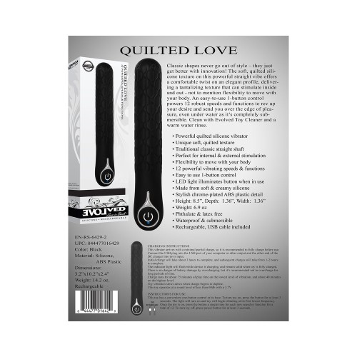 Evolved Quilted Love Rechargeable Textured Silicone Slimline Vibrator