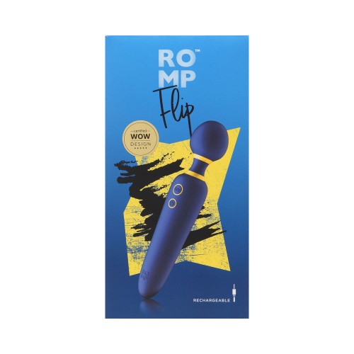 ROMP Flip Masajeador de Varita de Silicona Recargable Azul