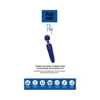 ROMP Flip Masajeador de Varita de Silicona Recargable Azul