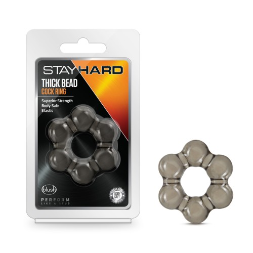 Stay Hard Anillo de Pene con Perlas Negras - Mejora Tu Placer