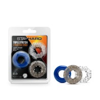 Stay Hard Anillos para el Pene Triple de Estiramiento 3-Pack Colores Asortidos