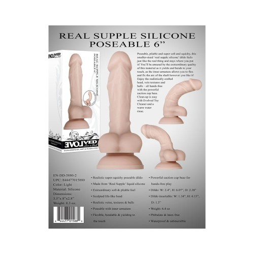 Dildo Realista de Silicona Poseable con Testículos Evolved