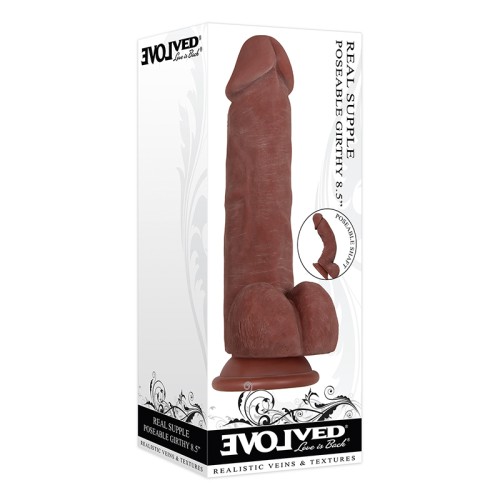 Evolved Real Supple Girthy Poseable Dildo 8.5 in.