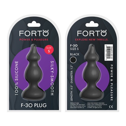 Plug Anal de Silicona Forto F-30 Pequeño Negro