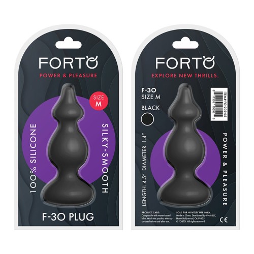 Forto F-30 Medium Black Silicone Anal Plug