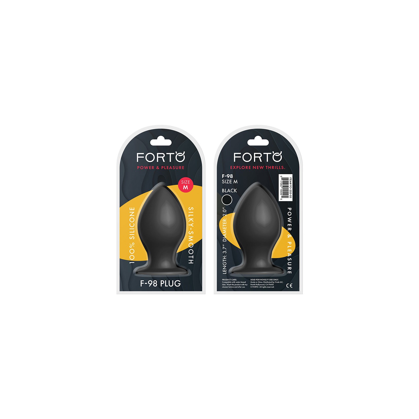 Forto F-98 Plug Anal de Silicona Negro Mediano