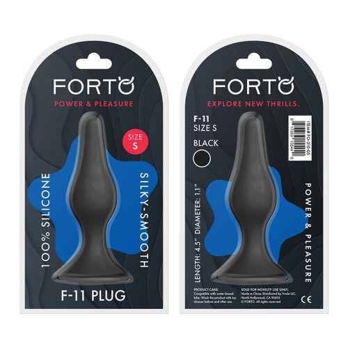 Plug Anal de Silicona Forto F-11 Pequeño en Negro