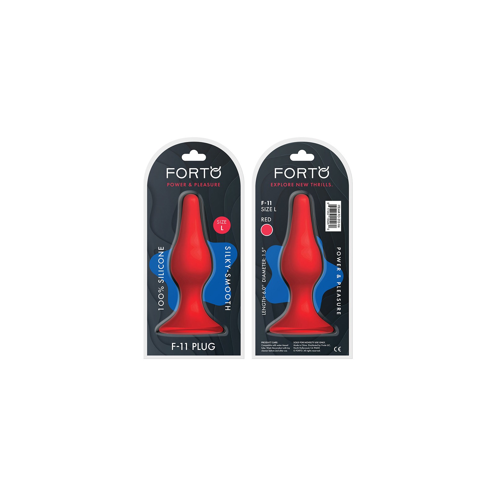 Forto F-11 Lungo Silicone Anal Plug - Large Red