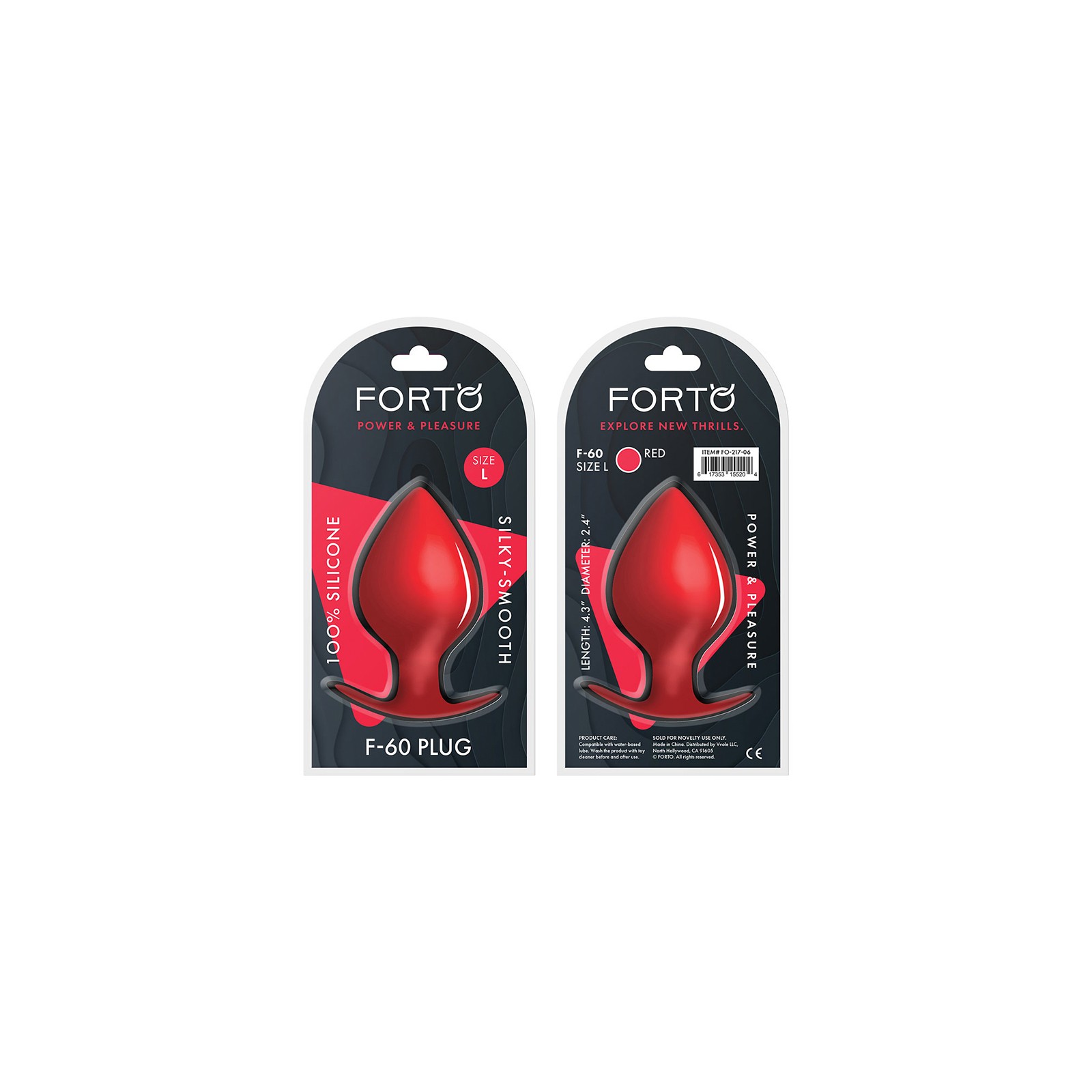 Forto F-60 Large Silicone Anal Plug Red