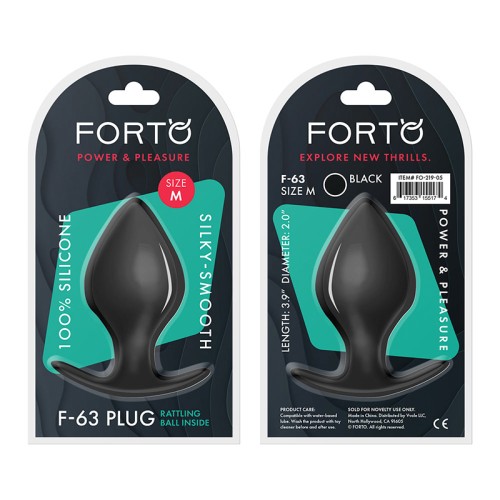 Plug Anal Forto F-63 Rattler Spade Silicona Mediano Negro