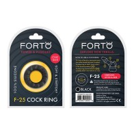 Cockring de Silicona Líquida Forto F-25 de 23 mm Negro