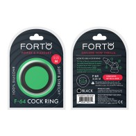 Forto F-64 Wide Liquid Silicone Cockring - Medium Black