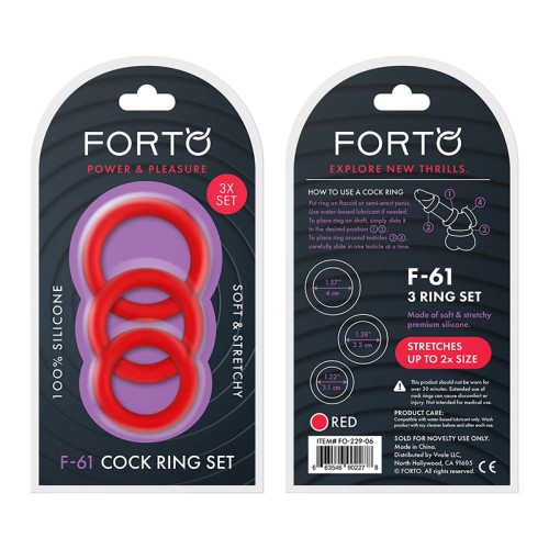 Set de Cockrings de Silicona Forto F-61 para Máxima Comodidad