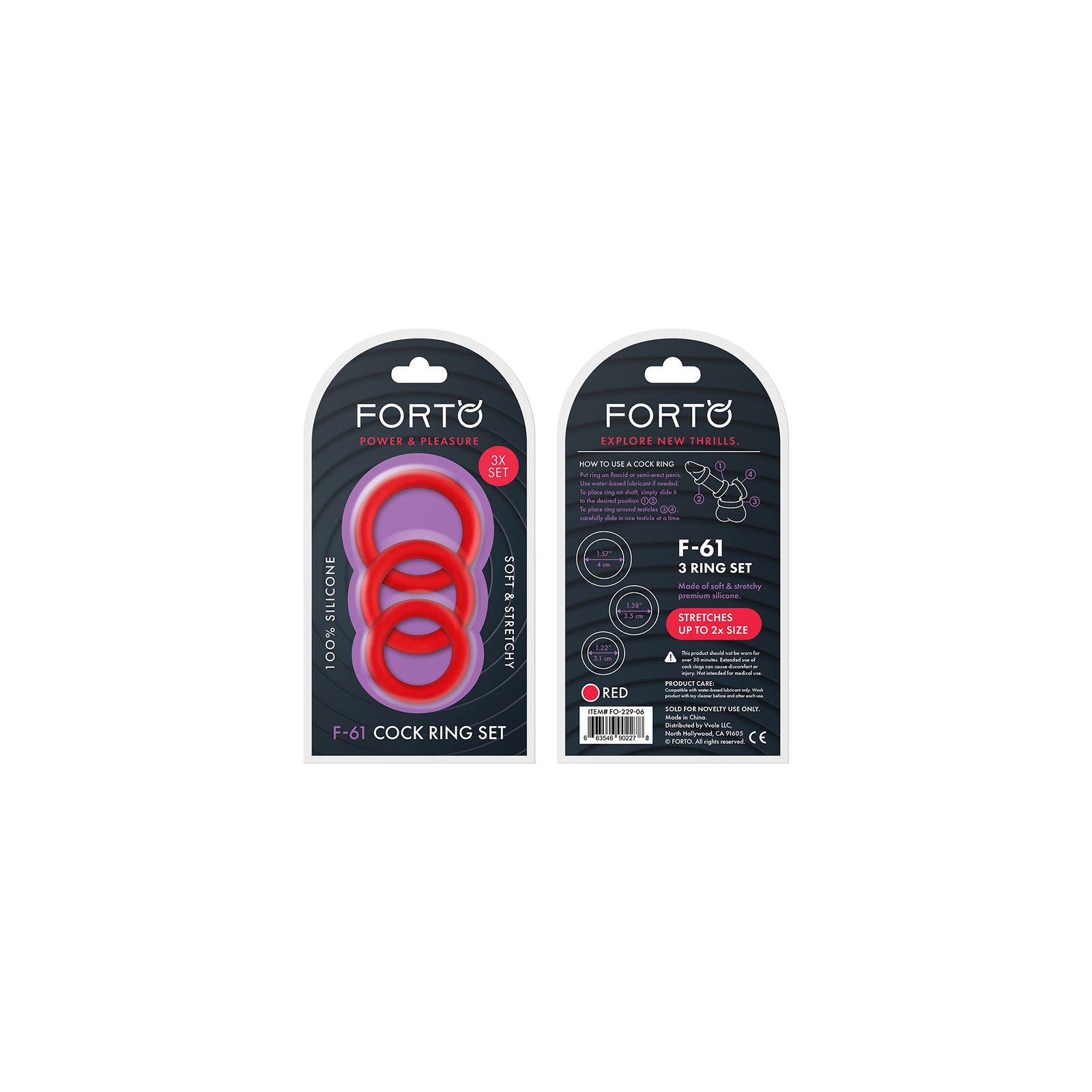 Forto F-61 Silicone Cockring Set for Ultimate Comfort